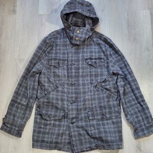 Vintage Quiksilver Utility Fisherman Jacket Men Medium Zip Up Hooded Parka Y2K